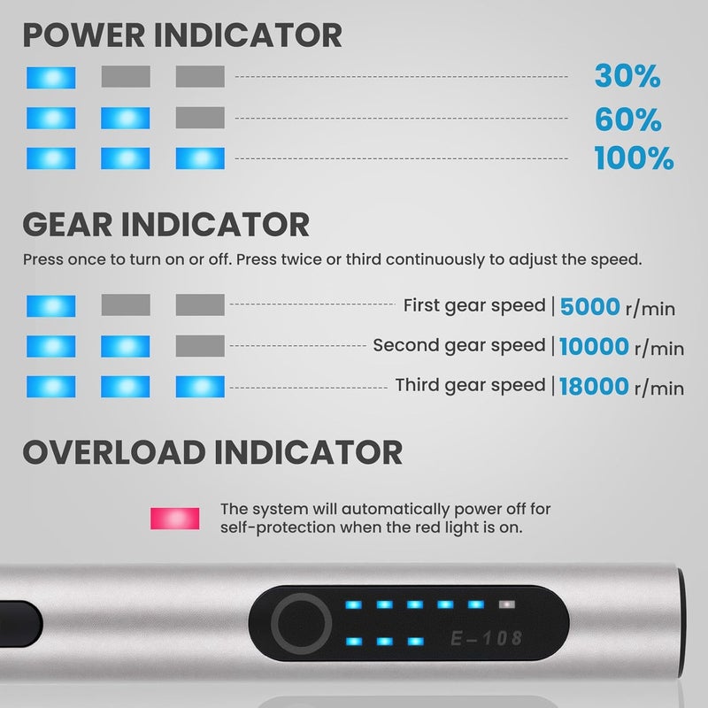 Timntts Electric Engraving Pen with 37 Bits, USB Rechargeable Cordless Etching Engraving Tool, Portable DIY Rotary Engraver for Jewelry Wood Glass Stone Carving (Silver) - Image 4